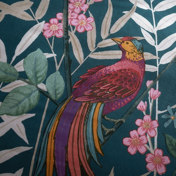 Zelena posteljnina za zakonsko posteljo 200x200 cm Tropical Floral Birds - Catherine Lansfield-image-3