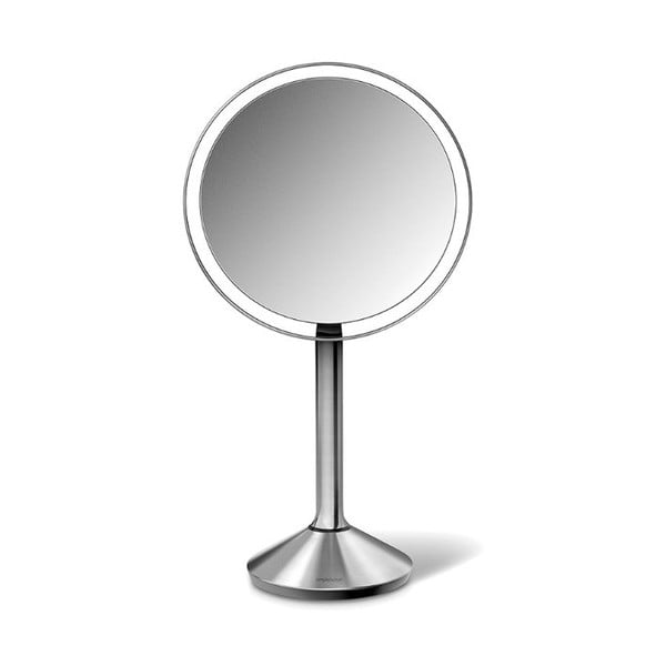 Srebrno kozmetično ogledalo s svetlobo simplehuman Senzor