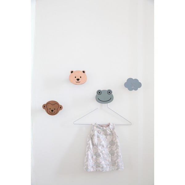 Prašno zelen jeklen stenski obešalnik Frog Dot Nupo – LIND DNA-image-1