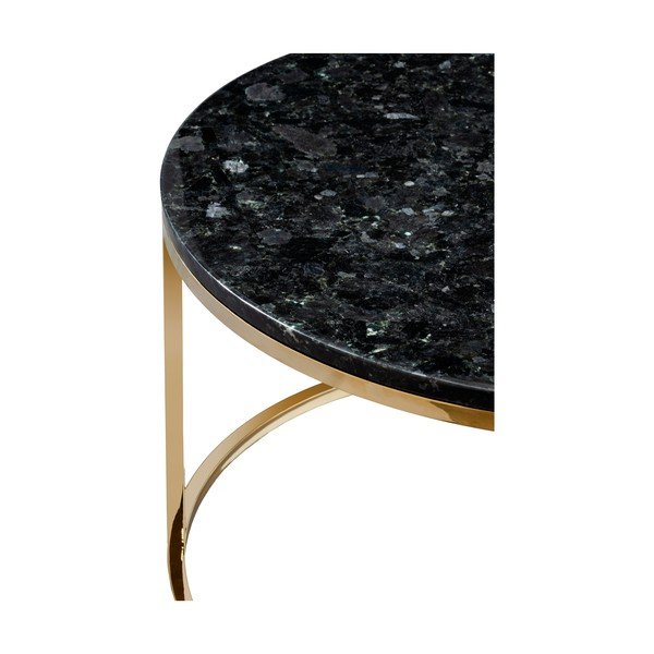 Mizica iz črnega granita s podstavkom v zlati barvi RGE Crystal, ⌀ 85 cm-image-3