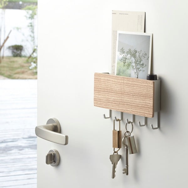 Belo stensko stojalo za ključe YAMAZAKI Rin-image-1