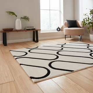 Črna/bela preproga 120x170 cm Linear Curve – Catherine Lansfield