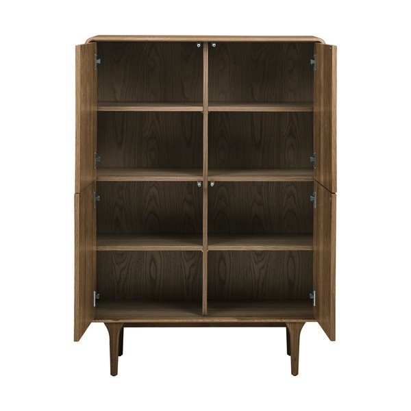 Temno rjava omarica v hrastovem dekorju 100x140x40 cm Darwin – House Nordic-image-3