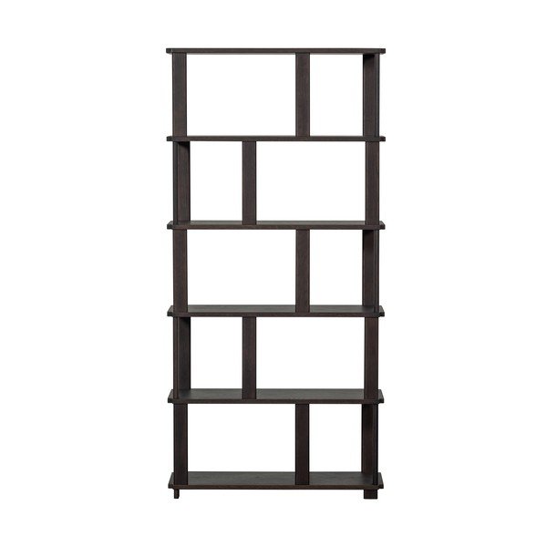 Temno rjav regal iz masivnega hrasta 90x186x30 cm Riss – WOOOD-image-4