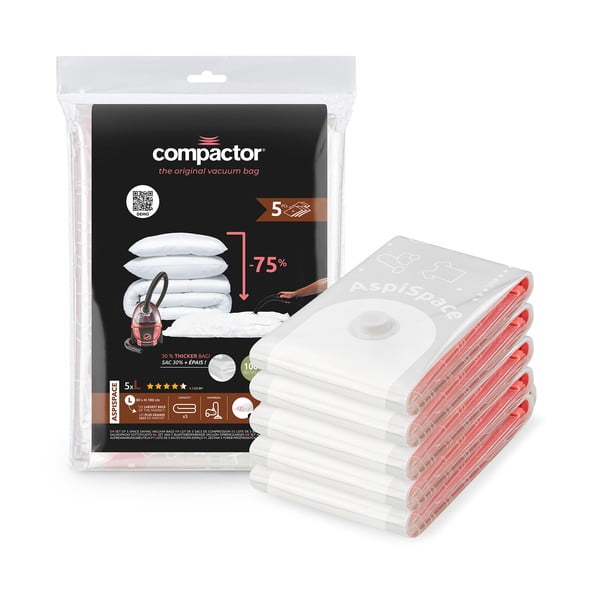Vakuumske vreče za oblačila v kompletu 5 ks Vacuum L – Compactor