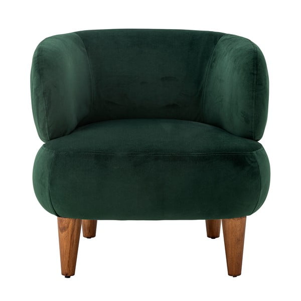 Temno zelen žameten fotelj z naslonom Ruperta – Bloomingville-image-2