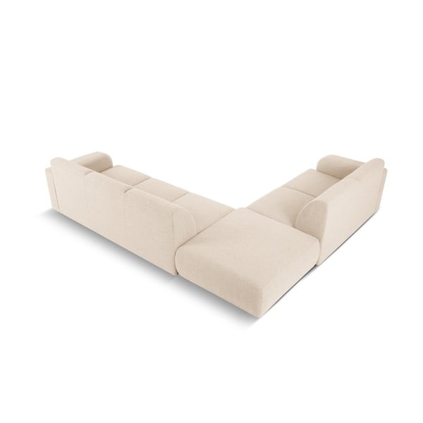 Bež kotna sedežna garnitura iz tkanine bouclé (levi kot) Molino – Micadoni Home-image-3