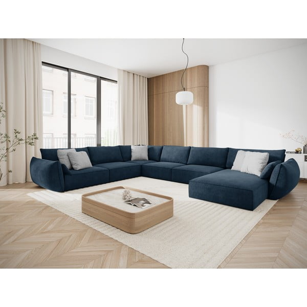 Temno moder kotni kavč (levi kot) Vanda - Mazzini Sofas-image-1