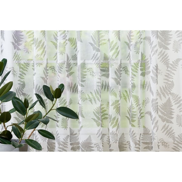 Bela/siva prosojna zavesa 300x260 cm Feriga – Mendola Fabrics-image-1