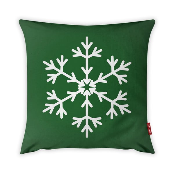 Prevleka za blazino Vitaus Božično obdobje Zelena preprosta snežinka, 43 x 43 cm