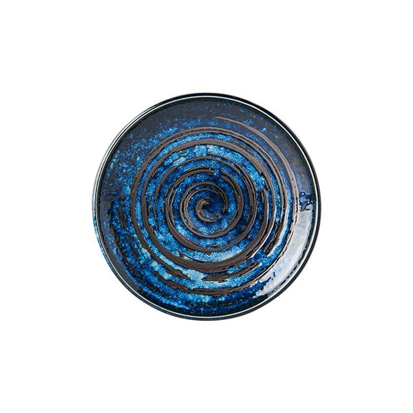 Moder keramičen krožnik MIJ Copper Swirl, ø 17 cm