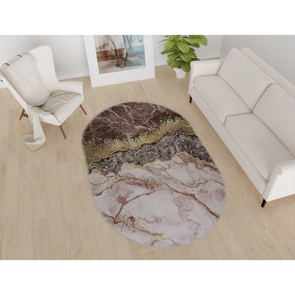 Rjava/zlata pralna preproga 120x180 cm – Vitaus-image-1