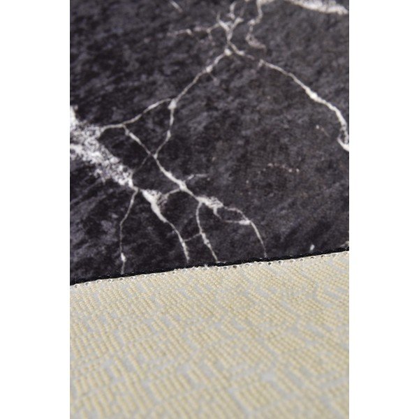 Črna kopalniška preproga ø 100 cm Marble – Foutastic-image-2