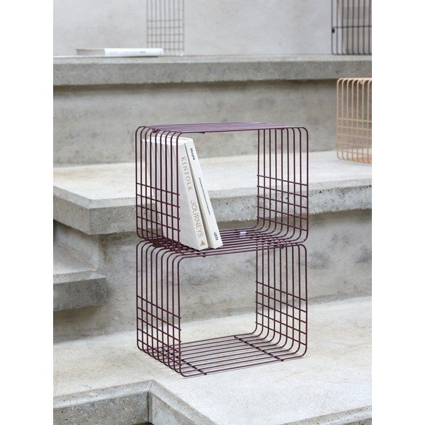 Bordo rdeča večnivojska kovinska polica 38 cm Wire – Mette Ditmer Denmark-image-3