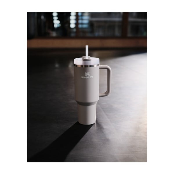 Svetlo siva termovka s slamico iz nerjavečega jekla 1,18 l Quencher H2.0 FlowState Tumbler Ash – Stanley-image-1