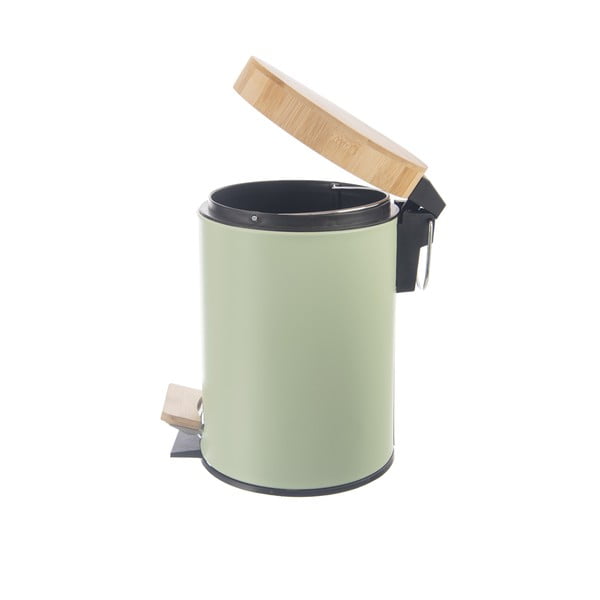 Svetlo zelen kovinski koš za smeti s pedalom 3 l Greenish – Orion-image-3