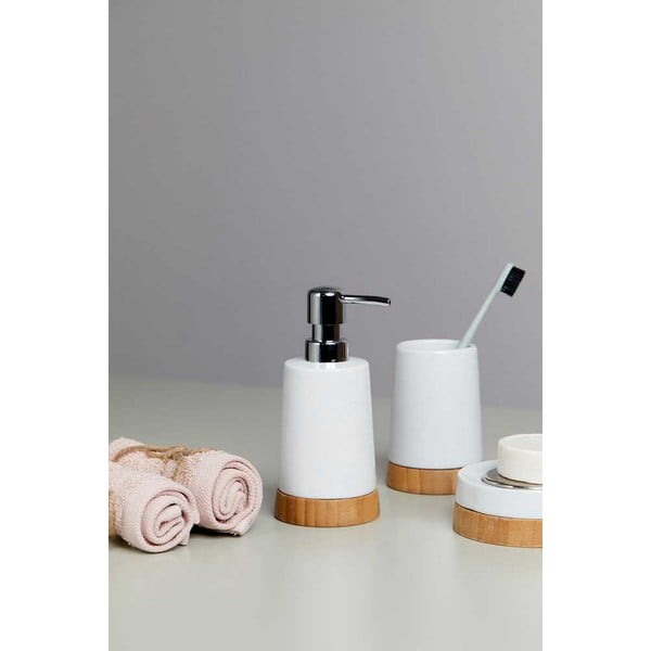 Bel keramičen komplet pripomočkov za kopalnico Bamboo – Wenko-image-1