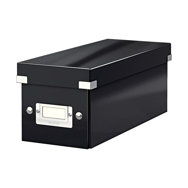 Črna kartonasta škatla za shranjevanje s pokrovom 14x35x14 cm Click&Store – Leitz