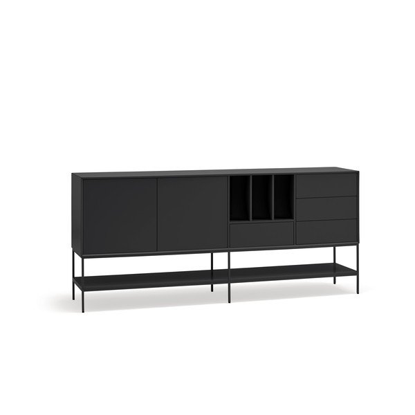 Črna komoda 220x98x45 cm Platt – Teulat