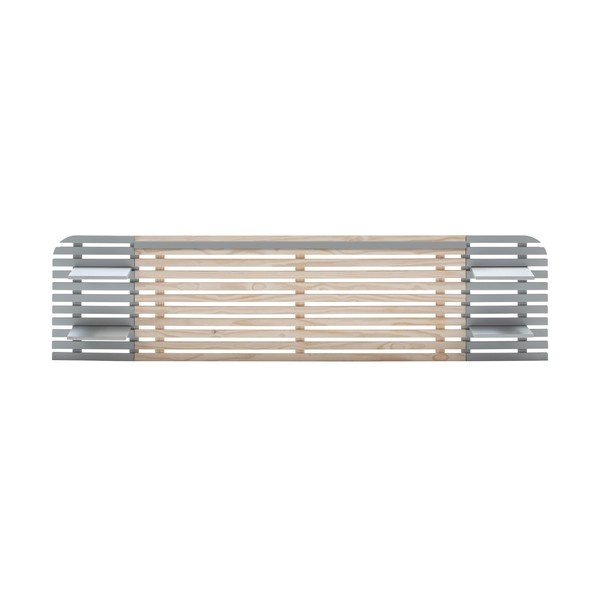 Svetlo sivo/naravno vzglavje iz masivnega bora 240x62 cm Dimas – Marckeric