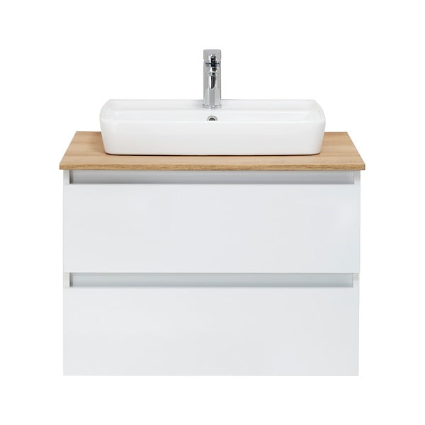 Bela stenska omarica za pod umivalnik brez umivalnika 75x53 cm Set 360 - Pelipal