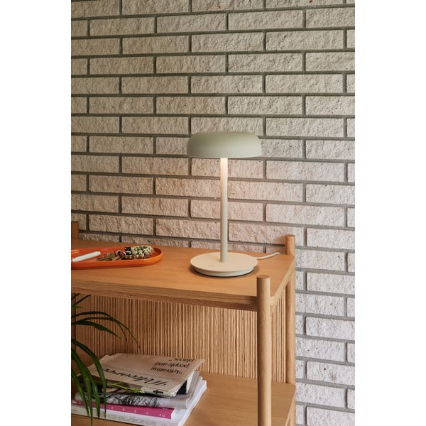 Kremno bela LED zatemnitvena namizna svetilka (višina 37 cm) Velo – Hübsch-image-3