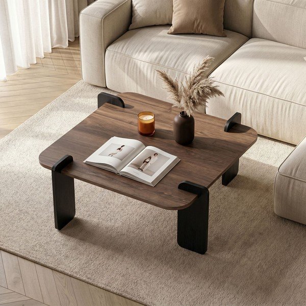 Rjava klubska mizica 90x90 cm Marais – Nordure-image-2