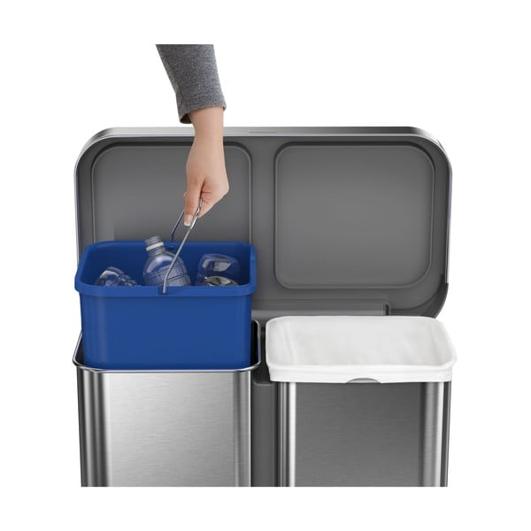 Koš za smeti iz nerjavečega jekla s pedalom 58 l Dual - simplehuman-image-3