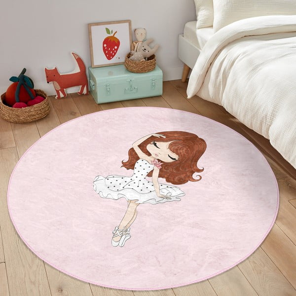 Rožnata otroška preproga ø 120 cm Comfort – Mila Home-image-4