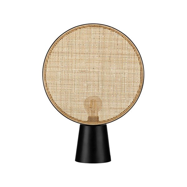 Mat črna/v naravni barvi kovinska namizna svetilka (višina 48,5 cm) Tierra – Nova Luce