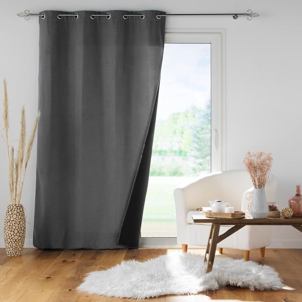 Antracitno siva akustična zavesa 140x260 cm Jupiter – douceur d'intérieur-image-2