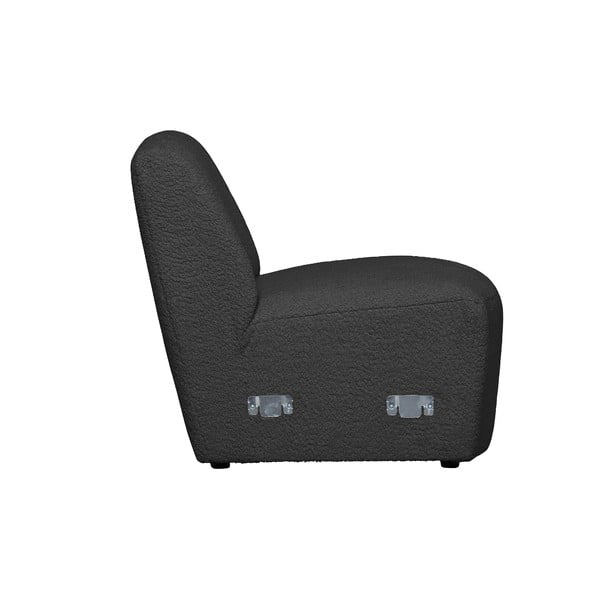 Antracitno siv modul za sedežno garnituro iz tkanine bouclé (sredinski modul) Coco  – WOOOD-image-3