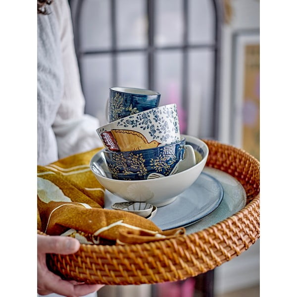 Modra lončena skledica 460 ml Hezha – Bloomingville-image-1