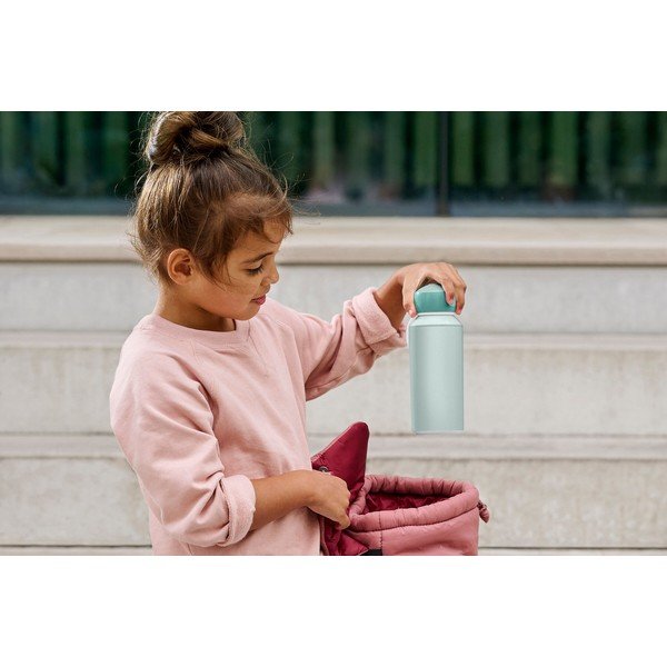 Svetlo zelena otroška steklenička za vodo 400 ml Little farm – Mepal-image-2