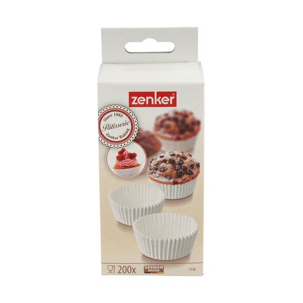 Komplet 200 belih papirnatih modelov za peko Zenker Muffin, ø 5 cm-image-1