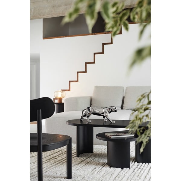 Črna mizica v jesenovem dekorju 120x50 cm Nori - Teulat-image-1