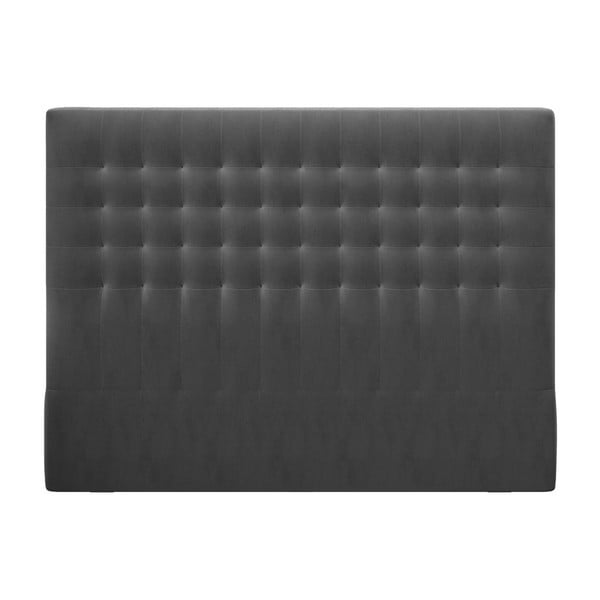Temno sivo žametno vzglavje Windsor & Co Sofas Apollo, 160 x 120 cm