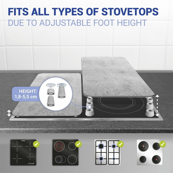 Komplet 2 sivih steklenih pokrovov za štedilnik Wenko Universal-image-4