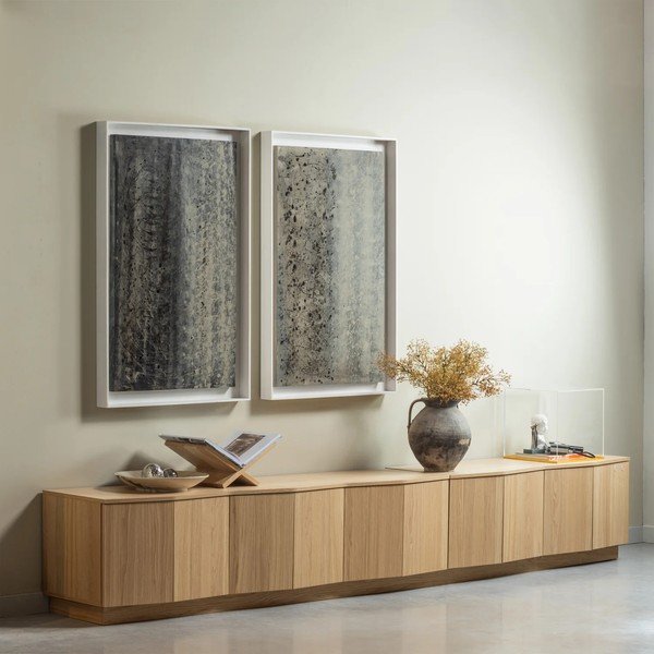 TV omarica iz masivnega hrasta v naravni barvi 200x52x45 cm Zuma – WOOOD-image-1