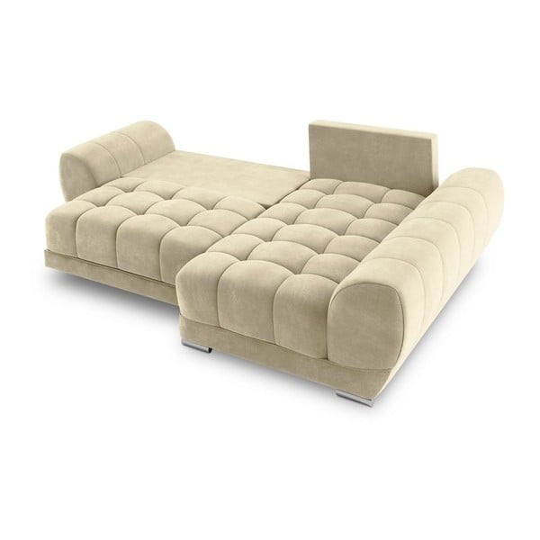 Bež žametna raztegljiva sedežna garnitura Windsor & Co Sofas Nuage, desni kot-image-4