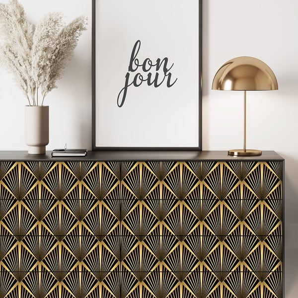 Dekorativne tapete za pohištvo v črnO-zlati barvi Ambiance Dragon-image-4