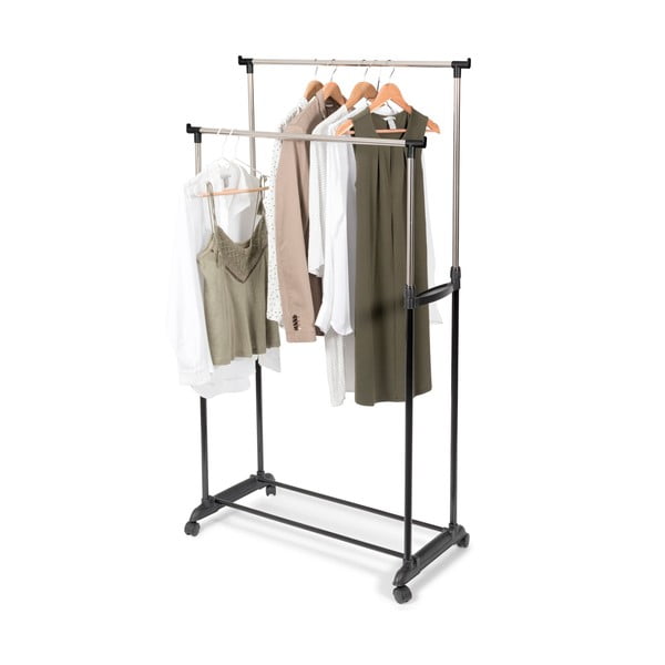 Mobilno dvojno stojalo za oblačila z nastavljivo višino Compactor Cleano-image-1