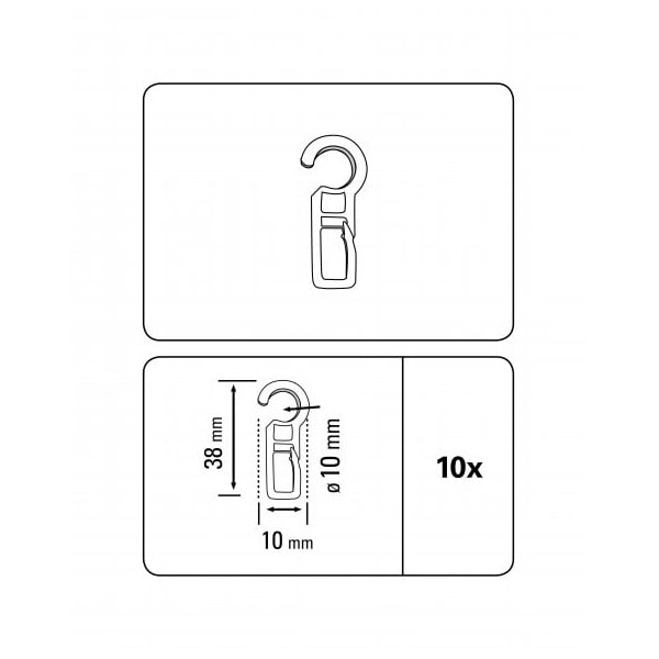 Kljuke za zavese v kompletu 10 ks - Gardinia-image-1