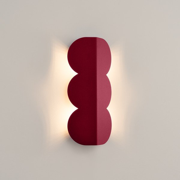 Bordo rdeča aluminijasta stenska svetilka BISCUIT – Thoro-image-1