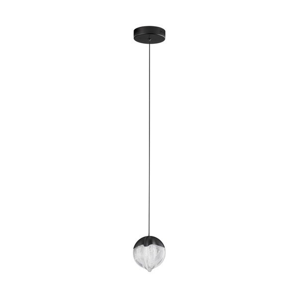 Mat črna aluminijasta LED zatemnitvena viseča svetilka s steklenim senčilom ø 12 cm Alicia – Nova Luce