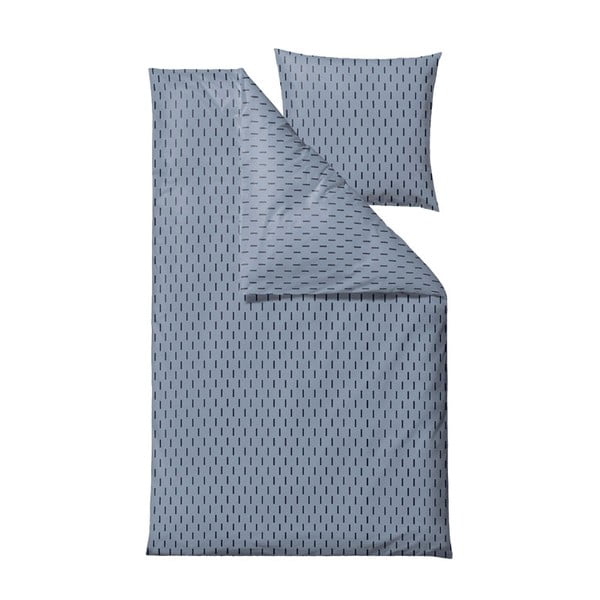 Modra posteljnina za enojno posteljo iz bombaža Södahl Graphic, 140 x 220 cm
