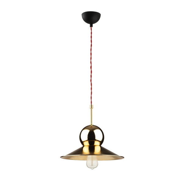 Črna kovinska viseča svetilka v zlati barvi Opviq lights Stathis