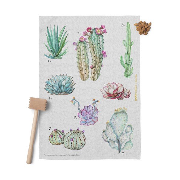 Komplet 2 bombažnih kuhinjskih krp Happy Friday Basic Cactus, 70 x 50 cm-image-1