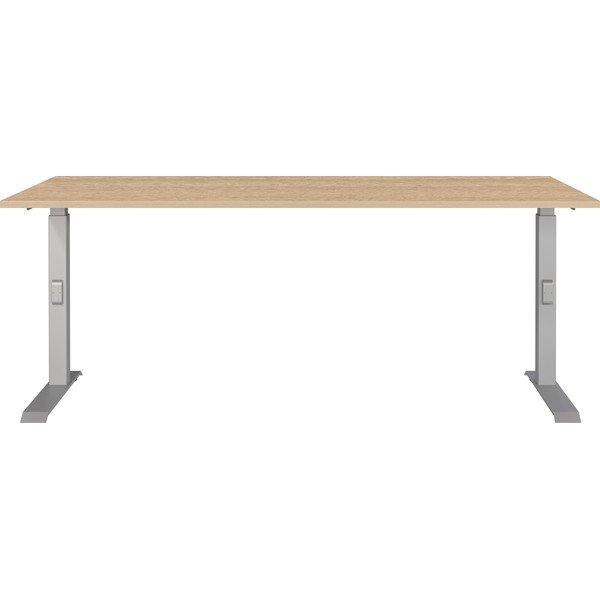 Pisalna miza z nastavljivo višino z mizno ploščo v hrastovem dekorju 80x180 cm Downey – Germania-image-1