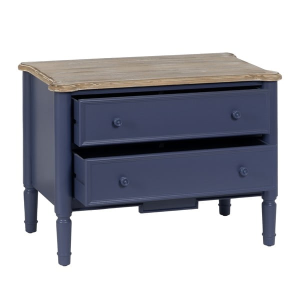 Modra nizka komoda iz masivne jelke 80x60 cm – Ixia-image-2